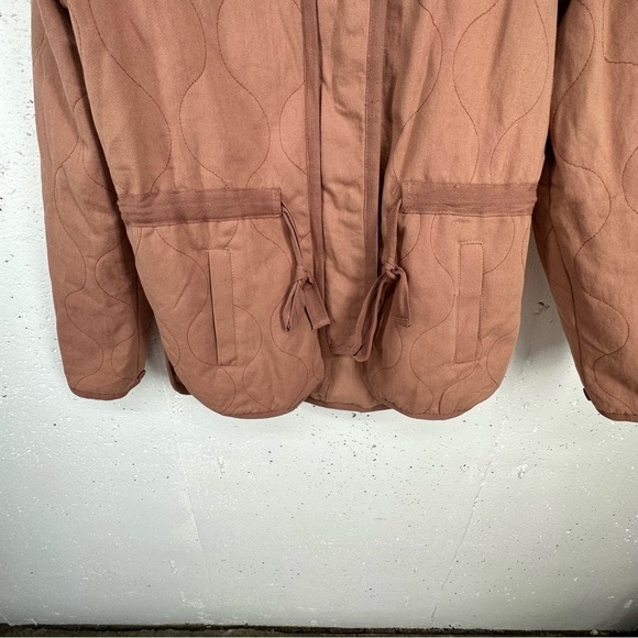 Promesa Large Mauve Pink Slow Lane Quilted Drawstring Zip Up Jacket - Picture 7 of 16